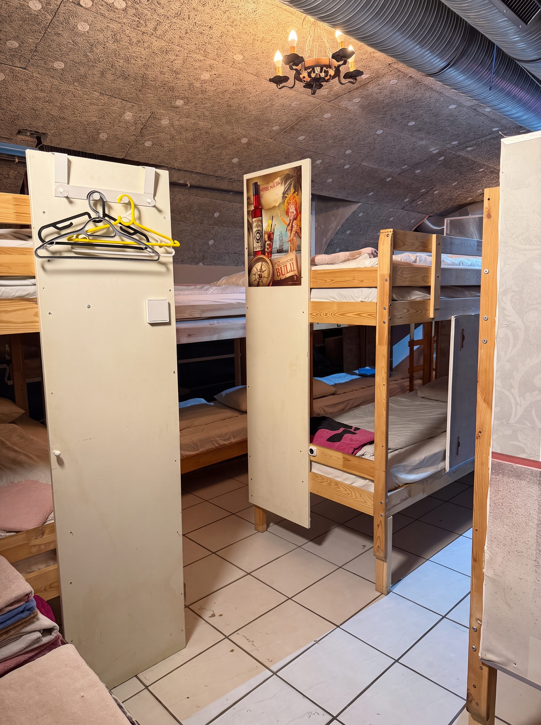 Bunk beds with personal storage and hangers